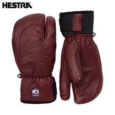 Hestra 3-Finger Leather Ski Gloves - Full Leather, Warm, Snow Mountain Use