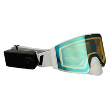 HeatVue HeatWave Heated Goggle - White Revo Blue/Yellow Tint - Snowmobile Ski