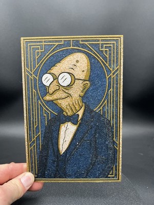 Professor Farnsworth from Futurama - 3d Printed Art Deco Portrait