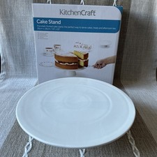 KitchenCraft Porcelain Cake Stand with Classic Traditional Design White