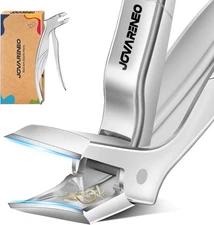 Toenail Clippers for Seniors, Angled Head Large Toe Nail Clippers for Thick Toen