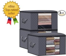 Clothes Storage Bags 100L 3 Pack , Large 3 x 100L, Classic Grey