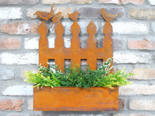 Large Rusty Metal Bird Garden Wall Planter Pot Wall Art Rusted Antique Look