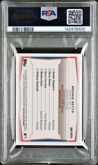 2014 Bowman Chrome Mini Prospect Rookie Refractor #BM-BRS4 Mookie Betts RC PSA 9 view 12