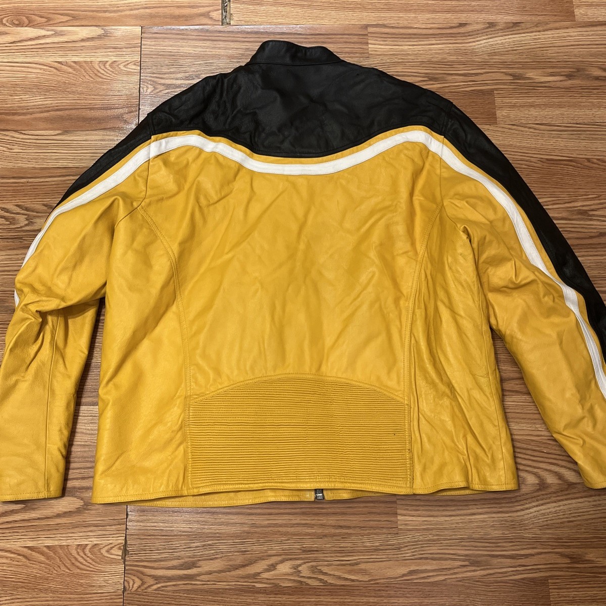 Wilsons Leather M Julian Jacket Mens Medium Black Yellow Cafe