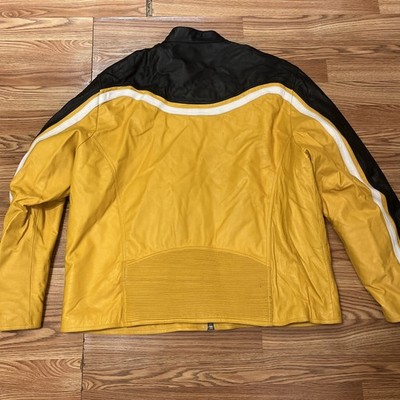 Wilsons Leather M Julian Jacket Mens Medium Black Yellow Cafe