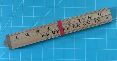 Vintage Sybren No 73 Holzlineal klappbar 36'' 1000 mm Zollstock 