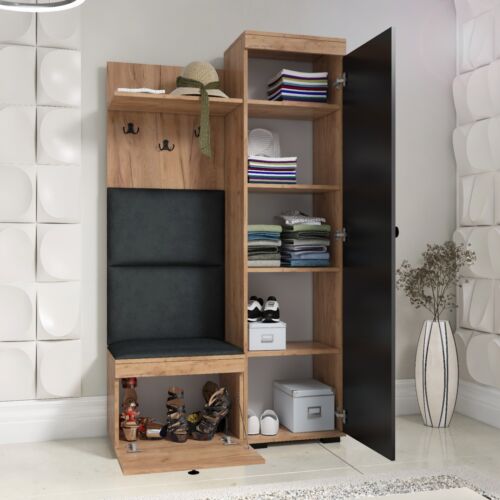 Flurgarderobe DUO, Garderobenschrank, Spiegel, Schuhschrank, fertig aufgebaut - Bild 15 von 33