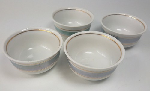 Porcelain Prep Spice Bowls Lot 4 Trinket Yugoslavia Titov Veles Gold Tone Gilt - 第 1/13 張圖片