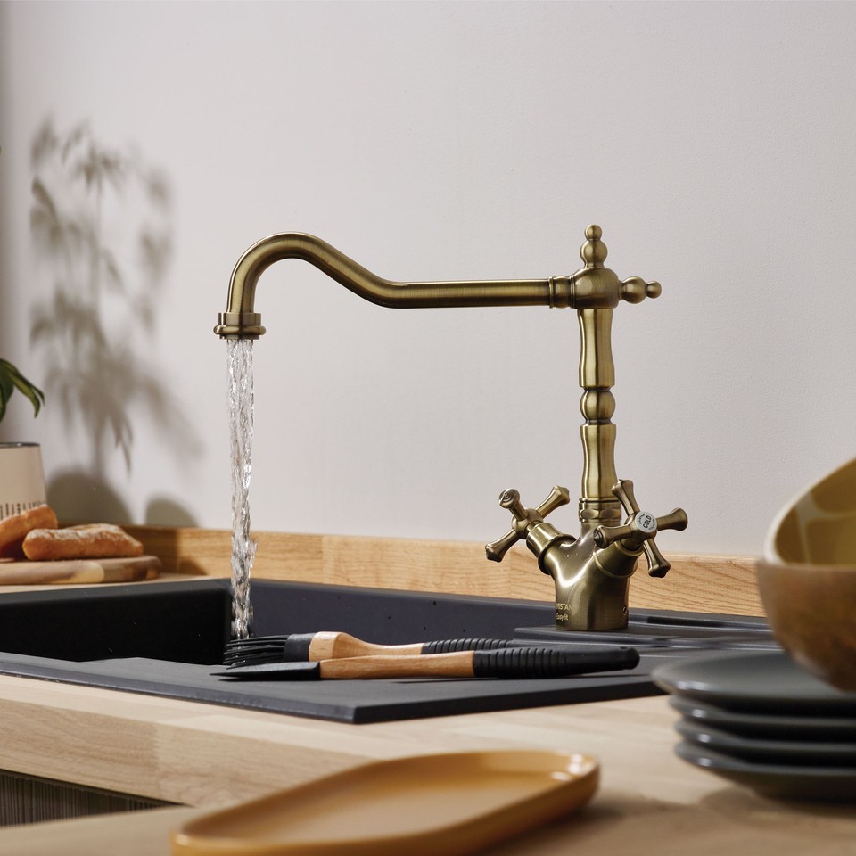 Bristan Colonial Easyfit Kitchen Sink Mixer Tap - Antique Bronze ...
