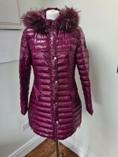 Rrp £250 Eva Kayan Real Racoon Fur Trim Puffer Jacket Size 12 Down & Feathers