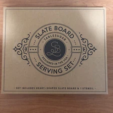 Slate Board Serving Set with Cheese Spade Knife