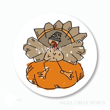 Cartoon Thanksgiving Turkey Autumn Pumpkin Scrapbook Stickers Envelope Seals
