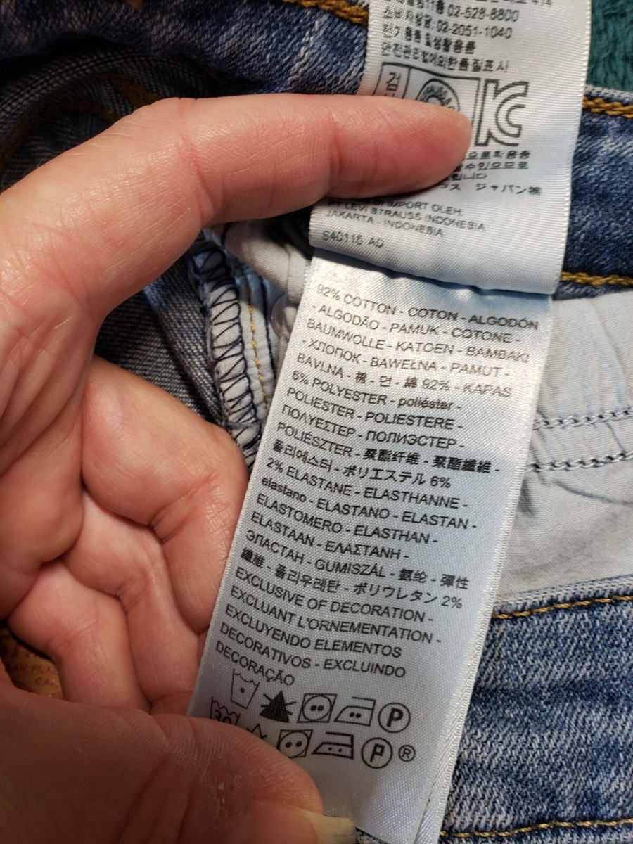 Levis 711 Jeans Sz 26 Womens Blue Pants Ladies Fray Hem Mid Rise