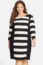 Carmakoma Womens Auburn Stripe Colorblock Sheath Dress Plus Size Size Small