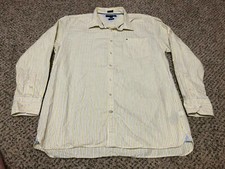 NICE Tommy Hilfiger 80s 2-Ply Yellow Striped Long Sleeve Button-Up Shirt 2XL