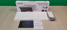 Topmate KM9000 Ultra Slim Wireless Keyboard and Mouse Combo White Silent Compact