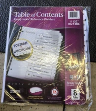 Avery Index Classic Tab Titles, 8-Tab,Letter, Black/White, 1 Set (AVE11132)
