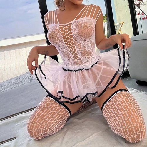 Plus Size Lingerie Set For Women Sexy Lace Halter Bralette High Waist Panty Set - Picture 25 of 33