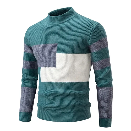 Men's New and Winter Casual Warm Neck Sweater Knit Pullover Autumn Tops Sweater - Picture 23 of 41