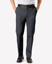 MEN'S DOCKERS SIGNATURE KHAKI LUX STRAIGHT-FIT CREASED STRETCH PANTS 32 X 32