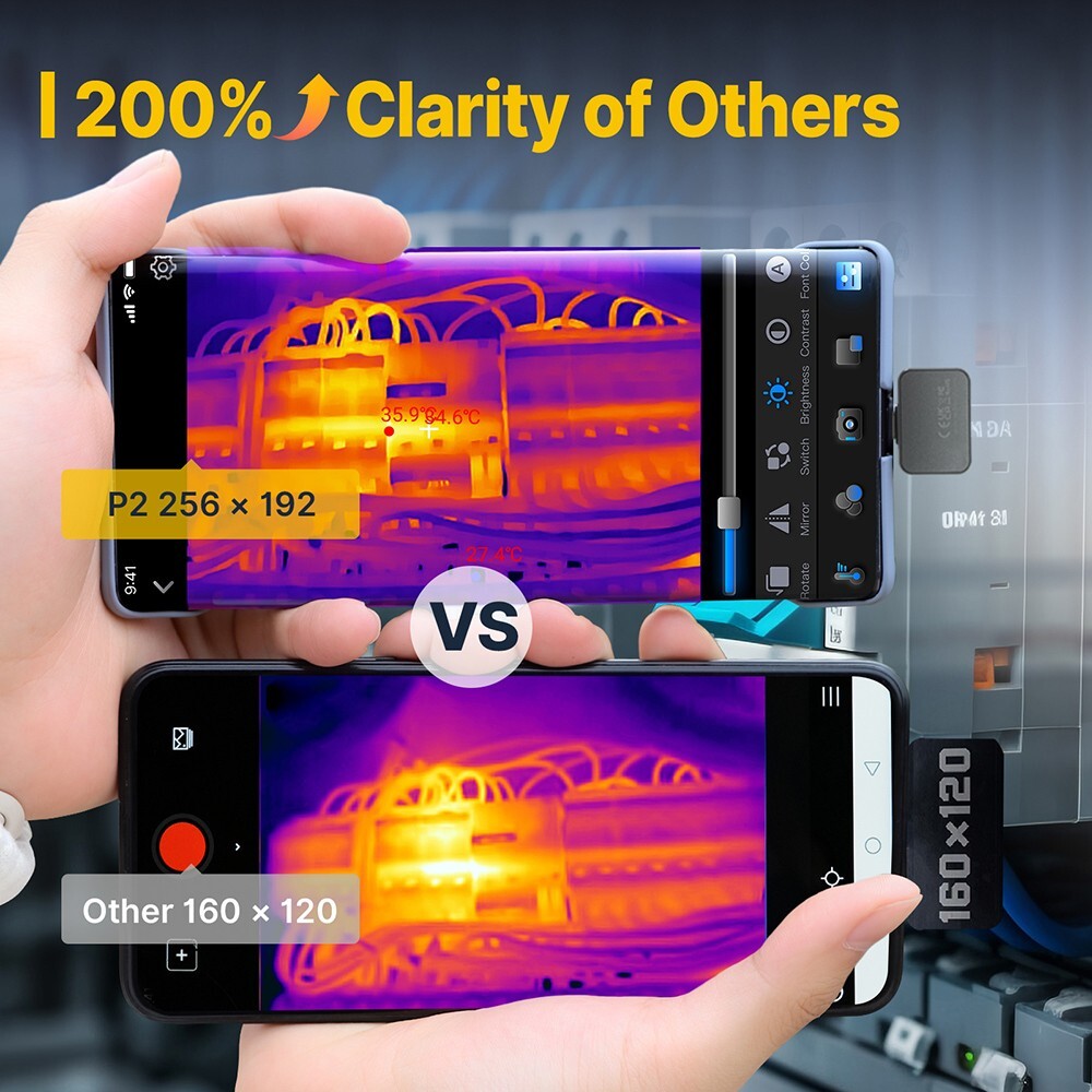-20 to 600℃ P2 Thermal Imaging Camera 49152 Pixel IR Resolution for Android New