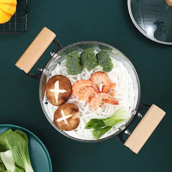 Olla de vidrio antiadherente de alta resistencia al calor de borosilicato ideal para regalo Foto 4 de 4