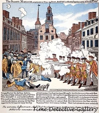 Graphic of the Boston Massacre by Paul Revere - Historic Art Print