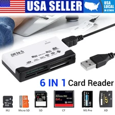 Card Reader USB 2.0 Micro SD TF CF Smart Memory Adapter Laptop Computer