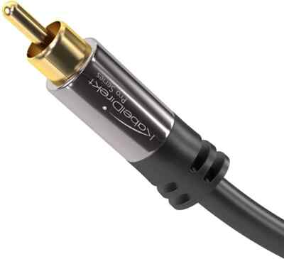 RCA Subwoofer Cable / Cord 15 ft / feet long 1 RCA Male to 1 RCA Audio/Video