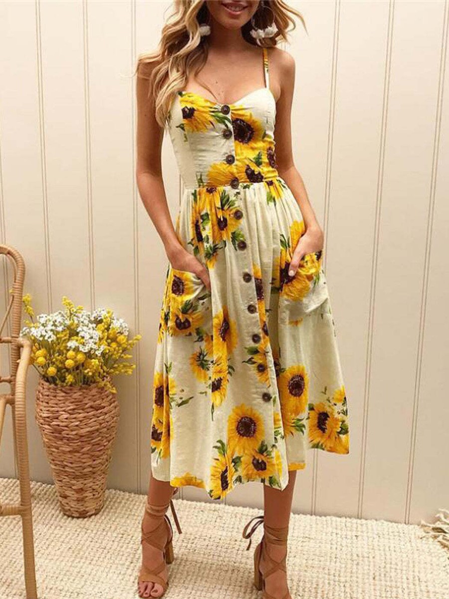 knee length dresses for ladies Lake 3/4 Sleeve Swing Dress 3XL / Black main image 0