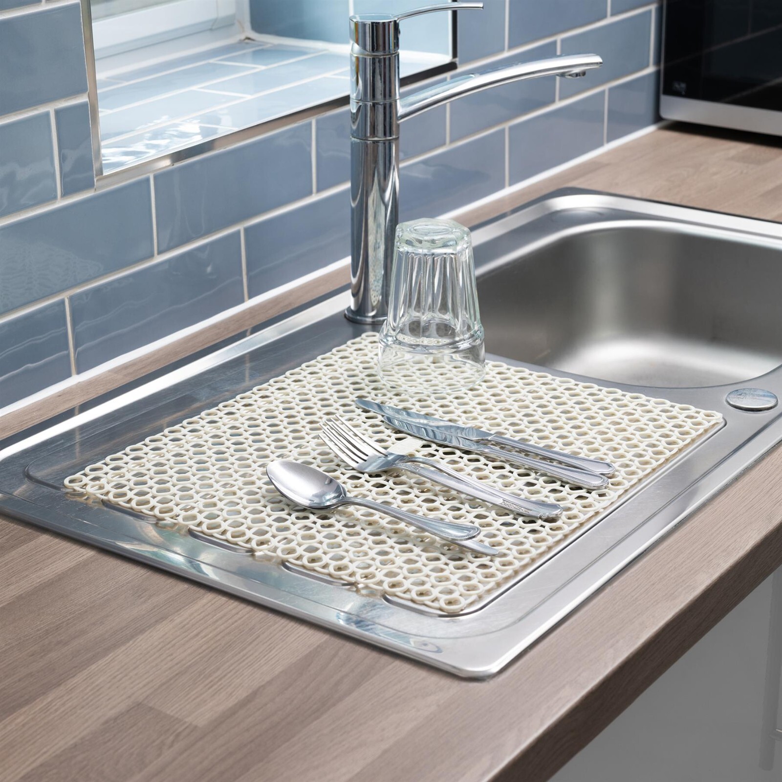 Sink Draining Board Mat Plastic Drainer Kitchen Washing Up Pots Drying