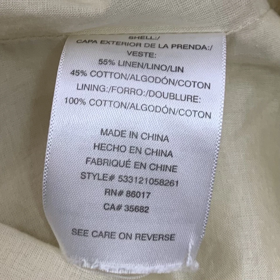 Jaqueta Bebe Feminina Grande Creme Cintilante Mistura de Linho Leve Blazer Longo - Imagem 4 de 4