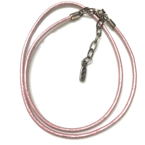 PANDORA PINK LEATHER CORD NECKLACE LONG 