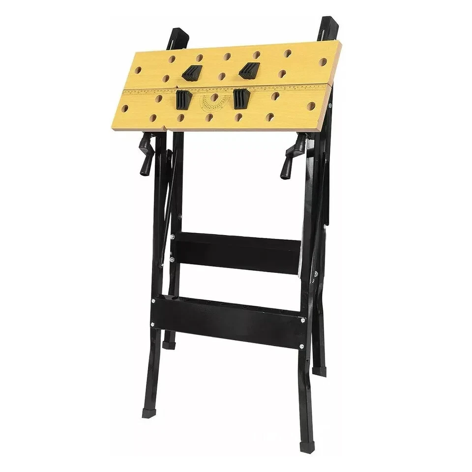 FOLDABLE WORKBENCH PORTABLE WOOD BENCH WORK CLAMPING FOLDING MDF WORKTOP TABLE - Image 3 of 4