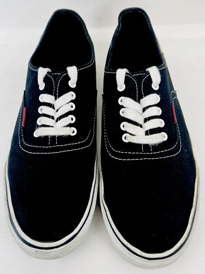 LEVI\'S Black Lace Up Canvas Mens Tennis  Shoes Sz 10.5 EUC Levi main image 2