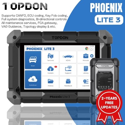 TOPDON Phoenix LITE 3 PRO+ ECU Key Coding TPMS Car Diagnostic Tablet 2024Newest 