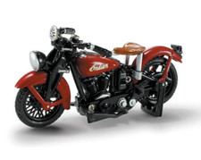 1937 Indian Junior Scout Red Motorcycle Die Cast with Plastic G scale Model 1:32