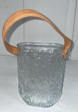 Decorative Glass Purse Vase with Leather Strap Unique New