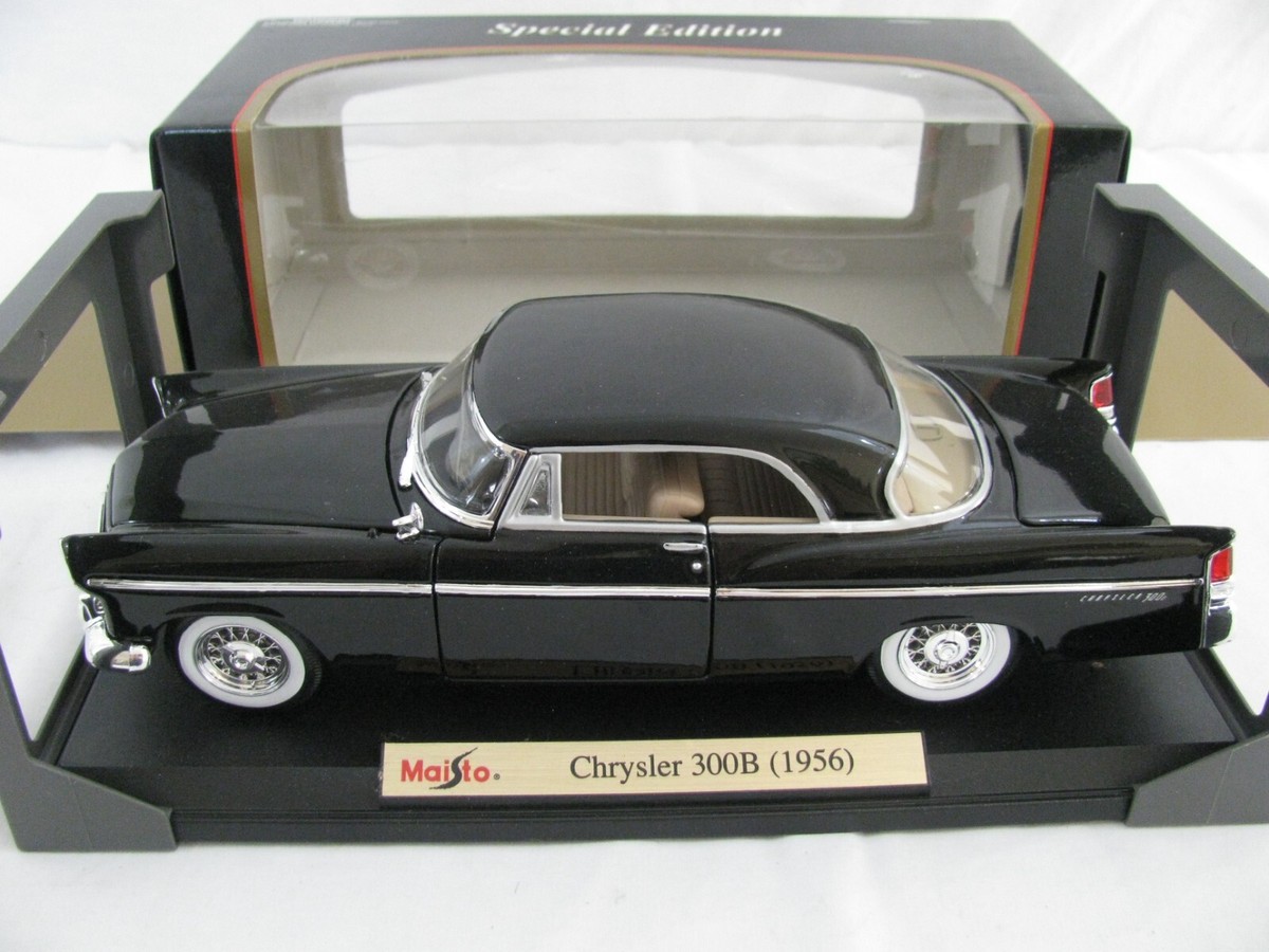 Maisto 1/18 Scale Diecast Black 1956 Chrysler 300B 2-Door