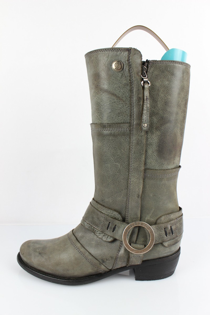 Bottes Cuir SPIRAL MI - Taille 36 EU - Gris Clair Doublé Cuir - Talon 2-7 Cm - Occasion Très Bon état