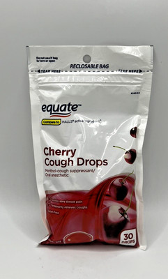 Equate Cherry Cough Drops Menthol 30 Drops FREE SHIPPING! BUY NOW! 03/2027