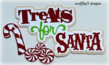 CRAFTECAFE SANTA TITLE premade paper piecing scrapbook diecut piece page album