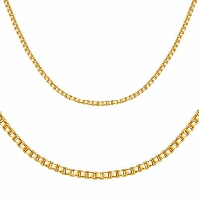 Kette Gold vergoldet Venezianerkette 24 Karat Hellgold Damen Herren K6076DS - Bild 1 von 4