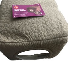 2 In 1 Convertible Beige Pet Bed - 13x13x11 Removable Pillow Insert - Brand New