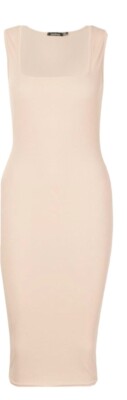 Sexy Fitted Dress boohoo size US 6 ribbed midi sleeveless long womens