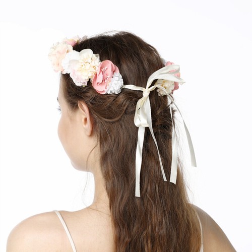 Floral Crown Flower Garland Headband Floral Headpiece Halo Wedding Party Photos - Picture 8 of 9