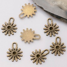 70pcs antiqued bronze color crafted flower design charms EF3410