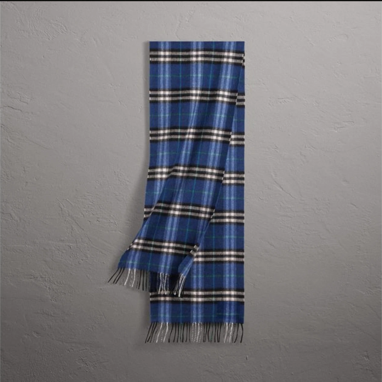 Burberry — $960 Authenti BNWT BURBERRY Check 100% Cashmere Mens/Womens Scarf IN Bright Navy