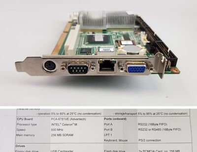 PP7657 CPU board EAE Advantech PCA-6781 Rev A1 PCA 6781